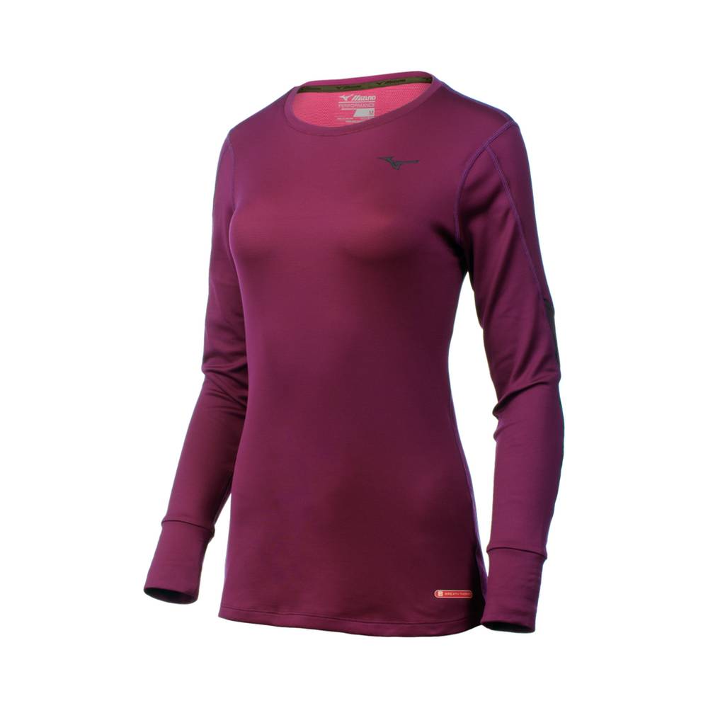 Base Layer Mizuno Breath Thermo® Long Sleeve Mujer Moradas Baratas AMWB-90435